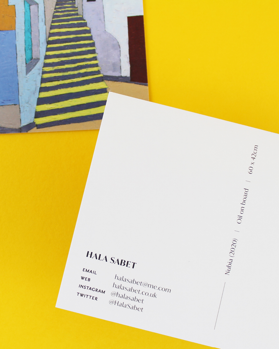 Exhibition print collateral design for Hala Sabet