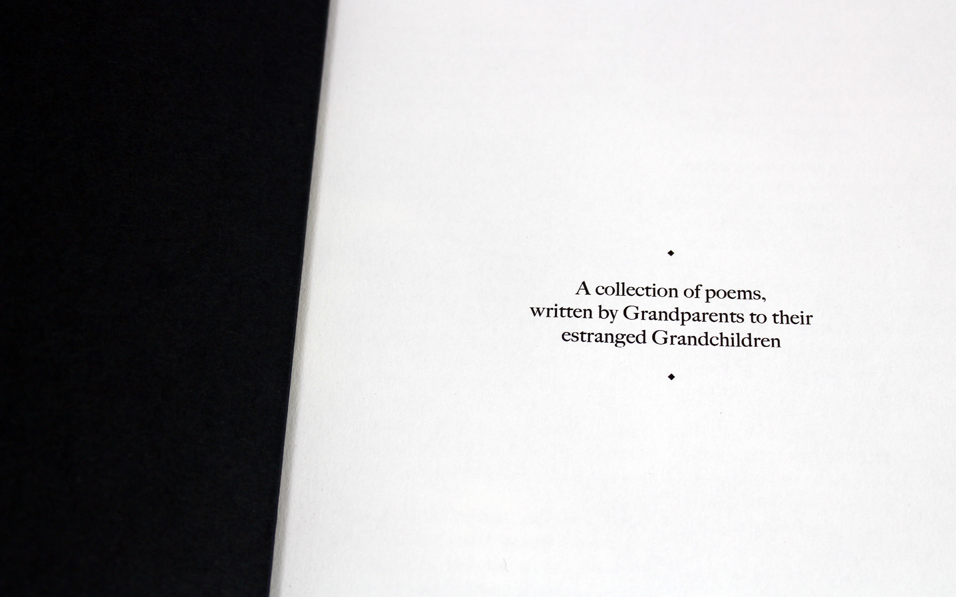 Dedication page for Never Forgotten book of poems