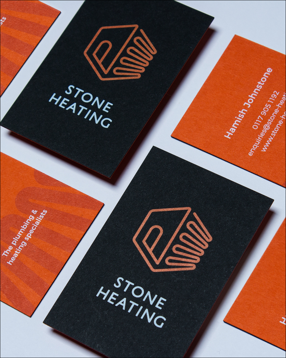Business card design for Stone Heating