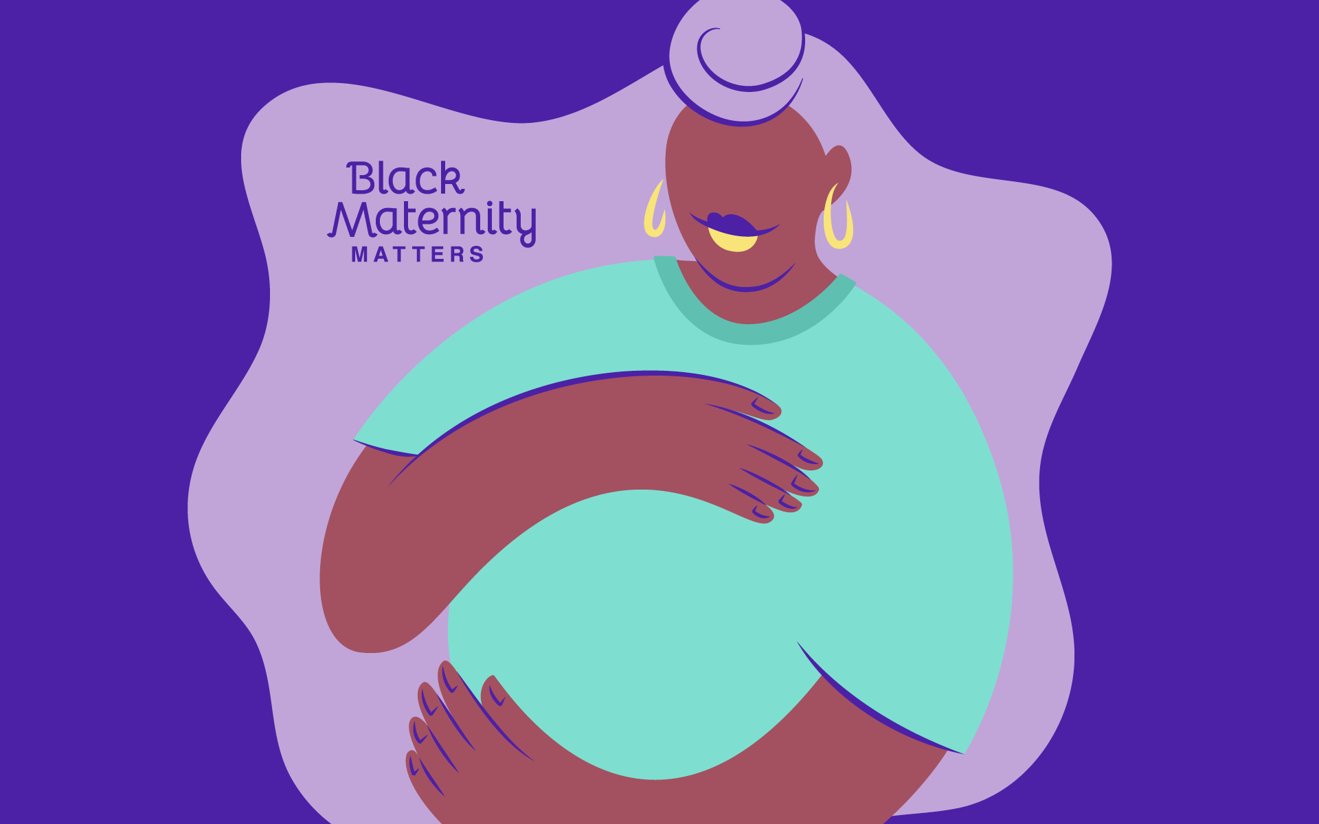 Hero illustration of pregnant mother for Black Maternity Matters